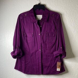 Sonoma Deep Purple Button-Up Shirt